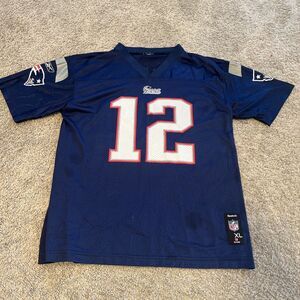 Tom Brady New England Patriots #12 NFL Football Jersey Reebok | Youth Size XL